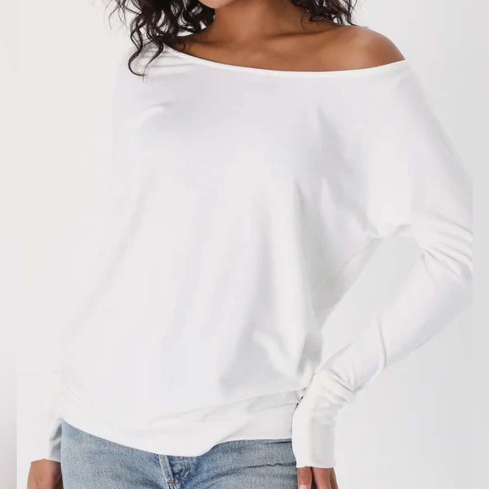 Project Social T Travis long sleeve boatneck off the shoulder sweater top - Picture 3 of 6